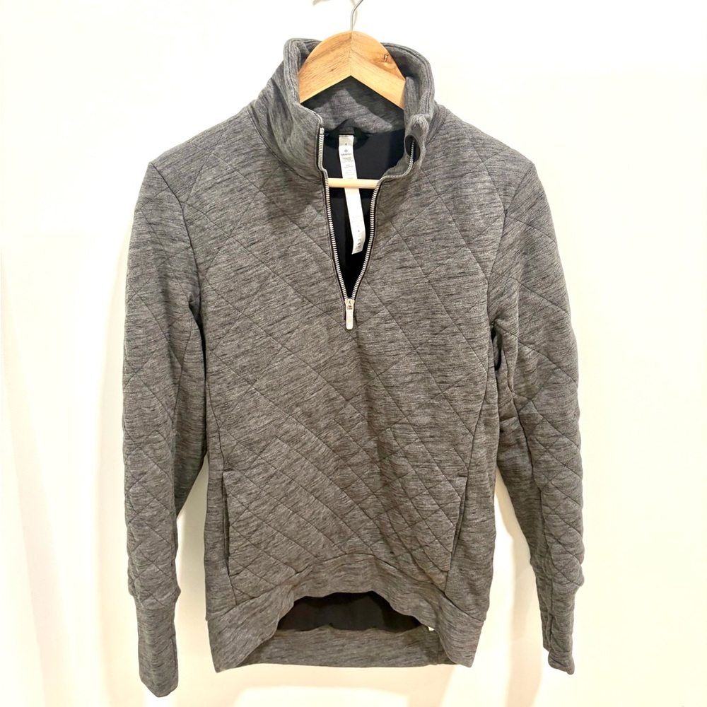 lululemon athletica Quilted Half-Zip Pullover in Dark Gray